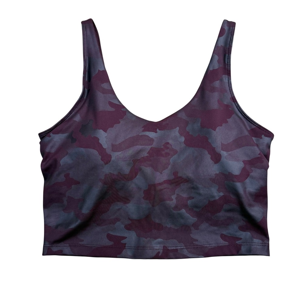 Yogalicious Camo Sports Bra Top Women M Burgundy Yoga Pilates Gym